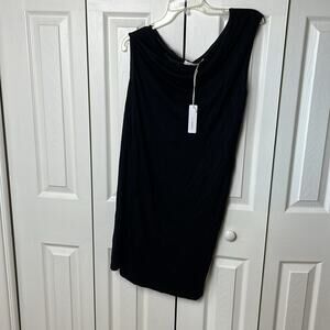 Six Fifty one shoulder dress black large